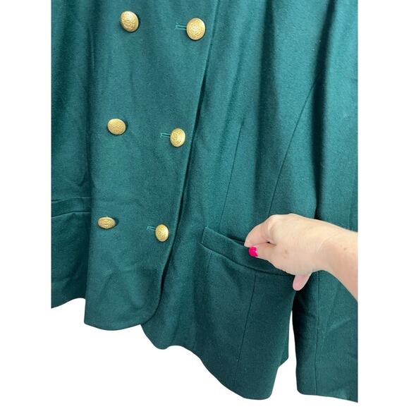 Pendleton Women's Double Breasted Green Wool Collarless Jacket Size 18 - Picture 6 of 11